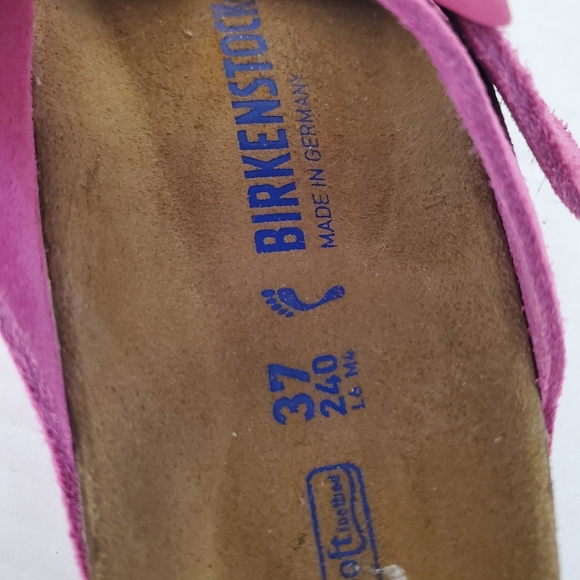 Birkenstock Arizona Soft Footbed Suede Leather Fuchsia Tulip Sandal Women's 37/6 - Picture 6 of 8